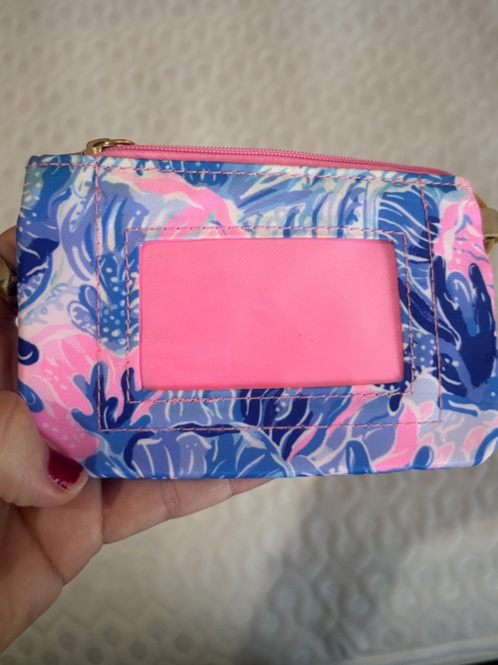 Lilly Pulitzer Pink & Blue Floral Cardholder Pouch